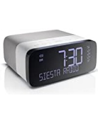 Pure Siesta Rise Radio-réveil numérique DAB+/FM avec chargeur USB – triple alarme radio ou buzzer – fonction snooze (report de réveil) et mise en veille programmables – luminosité réglable