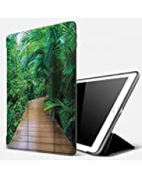 Qinniii Étui Compatible avec iPad 9.7 2018/2017,Jungle Deck Timber Exotic Wilderness Footpath Tropic Plants Rainforest,Etui à Rabat avec Support Ultra-Mince avec iPad 5ème / iPad 6ème