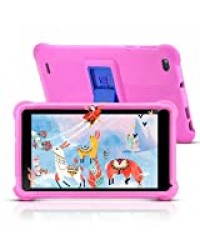 qunyiCO 7 pouces Tablette pour enfants 32Go Android 10.0 Caméra WiFi Bluetooth 2Go de RAM Écran tactile HD 1024*600 Étui pour enfants Contrôle parental Apprentissage sur Google Playstore certifié Rose