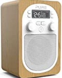 Radio DAB – Pure Evoke H2 – radio numérique portable DAB+/FM – Prise casque – entrée auxiliaire – alarme – 20 présélections – minuteurs de cuisine et de mise en veille – bois/chêne