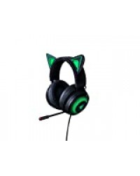 Razer Kraken Kitty Quartz Edition - Casque de jeu USB Cat Ears, éclairage chroma, câblé pour le jeu multiplateforme pour PC, PS4, Xbox One et commutateur - Noir