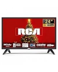 RCA Téléviseur 24 Pouces (TV 60 cm) LED HD pour Chambre Cuisine avec Triple Tuner (DVB-T/T2-C-S/S2), HDMI, VGA, Lecteur Multimédia USB, CI+, Modèle Hôtel (NRB24HF1, 220 Volts)