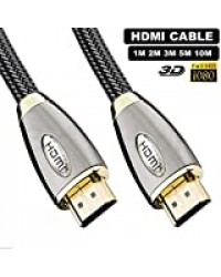 Realmax Câble HDMI haute vitesse 1 m 2 m 3 m 4 m 5 m 10 m Doré de qualité premium Prend en charge tous les appareils et gadgets "HD ready"