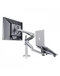 Réglable en Aluminium pour ordinateur portable/Notebook/moniteur LCD Desk Mount Support pivotant et inclinable avec bras simple collier de serrage de Support