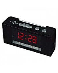 Réveil numérique Radio-réveil, Portable Intelligent LED Horloge numérique Radio Table Horloge Radio FM Étudiant Student Chevet LED Réveil Lumineux Luminosité Réglable,Rouge