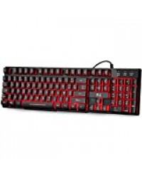 Rii RK100 Clavier bureautique AZERTY Trois Couleur LED rétro-éclairé Clavier à Membrane Mécanique Feeling pour Les Jeux et Le Bureau