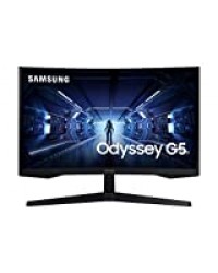 SAMSUNG ODYSSEY G5 32'' Ecran PC Gaming Incurvé 1000R, Dalle VA 32", Résolution WQHD (2560 x 1440), 144 Hz, 1ms, AMD FreeSync, HDR10, Noir