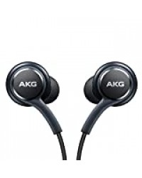 Samsung/AKG EO-IG955BSEGWW Écouteurs Mains Libres Officiels pour Samsung Galaxy S8/S8 calibrés par AKG/Harman Kardon, Anti-Noeuds, Noir