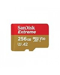 SanDisk 256Go Extreme microSDXC, carte micro sd + adaptateur SD, UHS-I, jusqu'à 190 Mo/s, micro SD carte pour votre smartphone, caméra d'action ou votre droner, RescuePro Deluxe, A2, Class 10, U3, V30
