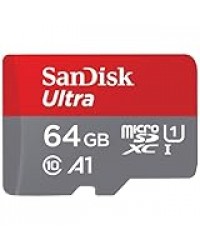 SanDisk 64 Go Ultra microSDXC UHS-I Carte + Adaptateur SD, avec jusqu'à 140 Mo/s, Classe 10, U1, homologuée A1