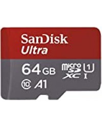 SanDisk Carte Mémoire MicroSDXC Ultra 64 Go + Adaptateur SD, Vitesse de Lecture Allant Jusqu'à 100MB/S, Classe 10, U1, Homologuée A1