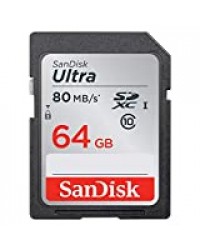 SanDisk - Carte Mémoire SDXC 64 Go SanDisk Ultra jusqu'à 80 Mo/s, Classe 10