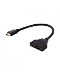 SANON Hdmi Splitter 1 in 2 Out 1080P Hdmi Male to Dual Hdmi Female 1 to 2 Way Splitter Adapter Cable for HD TV