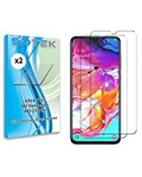 SDTEK *2 Pack Protection écran pour Samsung Galaxy A70 Verre Trempé Résistant aux éraflures Glass Screen Protector Vitre Tempered Film Protecteur pour Samsung Galaxy A70