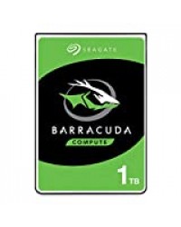 Seagate BarraCuda 1 To, Disque dur interne HDD – 2,5 pouces SATA 6 Gbit/s 5 400 tr/min, 128 Mo de mémoire cache, pour PC portable (ST1000LM048)