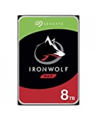 Seagate IronWolf 8 To, Disque dur interne NAS HDD – CMR 3,5 pouces SATA 6 Gbit/s 7 200 tr/min, 256 Mo de mémoire cache, pour NAS RAID (ST8000VN0022)