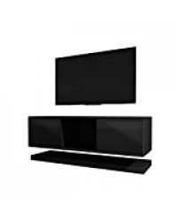 Selsey Wizz- Meuble TV Moderne Noir, 140 cm