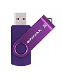 SIMMAX Clé USB 32 Go Mémoire Stick USB 2.0 Flash Drive Rotation Stockage Disque Pendrive (32Go Violet)