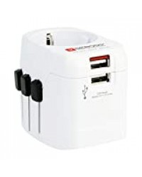 SKROSS - Adaptateur & Chargeur (USB) de voyage universel - Prises France vers Royaume-Unis (UK) / Etats-Unis (USA) / Australie / Chine