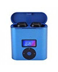 Socobeta Lecteur MP3 Haute définition Haute qualité sonore Écouteur avec Chargeur de Banque Casque Stéréo Bluetooth 5.0 pour Une Utilisation Quotidienne de Bureau de réunion à Pied