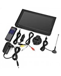 Socobeta Téléviseurs analogiques de Voiture TV numérique Portable avec résolution DVB-T-T2 1024x600 TV Portable 10 Pouces pour Voiture de Cuisine de Chambre à Coucher(Prise UE)