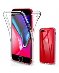 SOGUDE Coque pour iPhone 7 Plus, Coque pour iPhone 8 Plus, iPhone 7 Plus Coque Transparent Silicone TPU Case Intégral 360 Degres Full Body Protection Etui Housse pour iPhone 7 Plus/iPhone 8 Plus