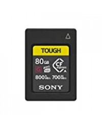 Sony Carte mémoire Flash CFexpress de Type A 80 Go – VPG400 Haute Vitesse série G avec Garantie de Performance vidéo (Lecture 800 Mo/s et écriture 700 Mo/s) – CEA-G80T