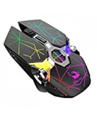 Souris de Jeu USB，Capteur Optique 2400 DPI，Rétroéclairage LED 7 Couleurs, 6 Boutons - Souris Gaming Noir étoile，for PC / MAC /WIN8 / WIN7 / WISTA / XP / 2000/OSX/10.2