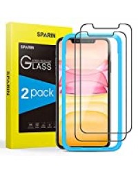 SPARIN 2 Pièces 3D Verre Trempé Compatible avec iPhone 11 et iPhone XR, 6.1 Pouces Film Protection Écran, Vitre Protecteur avec Outil D'alignement Facile, Haut Définition