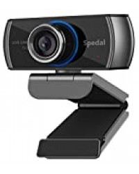 Spedal Full HD Webcam 1080p, Live Streaming Caméra avec Microphone USB, Caméra Web pour Skype Facebook OBS XSplit, Compatible pour Mac OS Windows 10/8/7