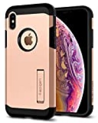 Spigen Coque iPhone X, Coque iPhone XS [Tough Armor] Protection Ultime [US Military Grade] et [Air Cushion] Coque Compatible avec iPhone X/XS - Blush Gold