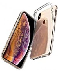 Spigen Coque iPhone XS, Coque iPhone X [Liquid Crystal] Souple, Légère, Ajustement Parfait, Protection aux 4 Coins - [Air Cushion] Compatible avec iPhone XS/X - Crystal Clear Transparente