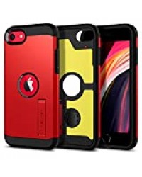 Spigen Coque pour iPhone Se [Tough Armor] Protection Ultime [US Military Grade] et [Air Cushion] Compatible avec iPhone Se 2020 - Rouge