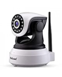 Sricam SP017 Camera Surveillance WiFi 1080P Caméra de Surveillance sans Fil, Camera IP WiFi 1080p, P2P avec Microphone et Haut Parleur,Vision Nocturne,Détection de Mouvement,Caméra Sécurité