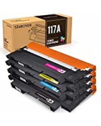 STAROVER 117A (avec puces) Cartouches de Toner Compatibles, Toner pour HP Color Laser 150a 150nw MFP 178nw 179fnw, W2070A W2071A W2072A W2073A (Noir, Cyan, Jaune, Magenta/Pack de 4)