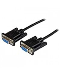 StarTech.com Câble null modem série DB9 RS232 de 2m - Cordon série DB9 vers DB9 - Femelle / Femelle - Noir (SCNM9FF2MBK)