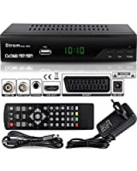 Strom 505 Décodeur TNT Full HD -DVB-T2 - Compatible HEVC265 - (HDMI, Péritel, USB, Dolby Digital Plus) Noir