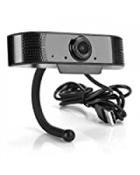 Sxhlseller Webcam, Caméra de Vidéoconférence USB Fonctionnelle Plug-and-Play Pièces d'ordinateur 2MP 1080P HD + Câble d'extension de Boucle Magnétique de 1,5 Mètre