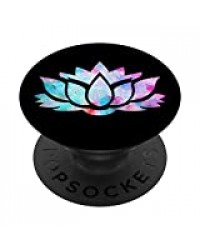 T-shirt coloré rêveur spirituel de yoga de fleur de lotus PopSockets PopGrip - Support et Grip pour Smartphone/Tablette avec un Top Interchangeable