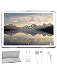 Tablette 10.0 Pouces YESTEL Android 10.0 Tablettes avec 4 Go de RAM + 64 Go de ROM - WiFi | Bluetooth | GPS, 8000mAH avec Couvercle - Argent