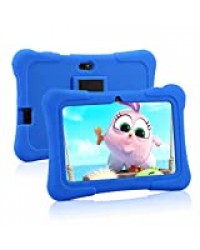 Tablette Enfants Pritom 7 Pouces, Android Quad Core, 16 Go de ROM, WiFi, Educationl, Jeux, Contrôle Parental, Logiciels pour Enfants pré-installés avec Un étui pour Tablette pour Enfants (Bleu foncé)