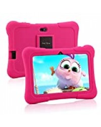 Tablette enfants Pritom 7 pouces, Quad Core Android, 16 Go de ROM, WiFi, Logiciels éducatifs, Jeux, Contrôle parental, Logiciels pour enfants préinstallés avec un étui pour tablette pour enfants(rose)