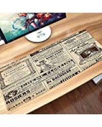 Tapis de Souris Gaming - 60x35 cm,Paris, Vieux Journal Vieux Journal Historique Françai,Grande sous-Main avec antidérapant Base de Caoutchouc Naturel, pour Importe Quel Clavier et Ordinateur Portable