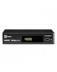 Tele System Decoder TS4020 avec double tuner DVB-T/T2 et DVB-S/S2 HEVC HD HDR10 HLG. Accédez à la télévision et à la radio sans air, terrestres et satellite. Lecteur multimédia USB pour musique,