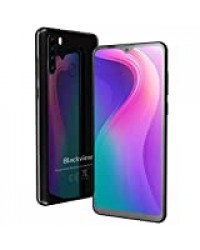 Telephone Portable 4G, Blackview A80 Plus Android 10 Smartphone Débloqué, 4Go+ 64Go, Ecran Waterdrop 6,49 Pouces, 4680 mAh, Double Nano SIM, 13MP+ 8MP Quatre Caméra, Fingerprint, Face ID, NFC, Noir