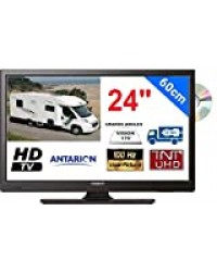 TÉLÉVISEUR pour Camping Car LED 24" 60cm 12V HD Lecteur DVD TNTUHD ANTARION - ATV24DVD