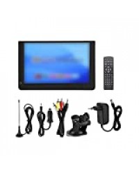 Télévision Numérique Voiture 14 Pouces, TV LCD Haute définition Couleur 1280 * 800 résolution ATSC-T/T2 TV numérique 1800 mAh Rechargeable analogique Portable avec antenne Ligne AV et télécommande