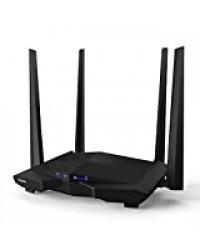 Tenda AC10 Routeur WiFi sans Fil Gigabit AC1200 (Dual Band 5 GHz, 867 Mbps, 2.4 GHz, 300 Mbps, 4 Antennes 5 dBi, Puce Broadcom 1 GHz, Mémoire DDR3, Jeux, Beamforming +, Application de Contrôle)