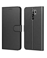 Tenphone Etui Coque pour Xiaomi Redmi 9,Plusieurs Couleurs Disponible,Protection Etui Housse Premium en Cuir PU,Fermeture Magnétique pour (Redmi 9 (6,53 Pouces), Book Noir)