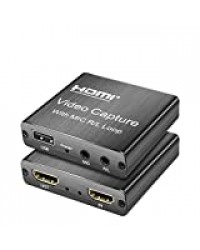 TenYua Carte de capture vidéo HD 1080p 4 K HDMI vers USB 2.0 - Enregistrement vidéo - Diffusion en direct - Large compatibilité